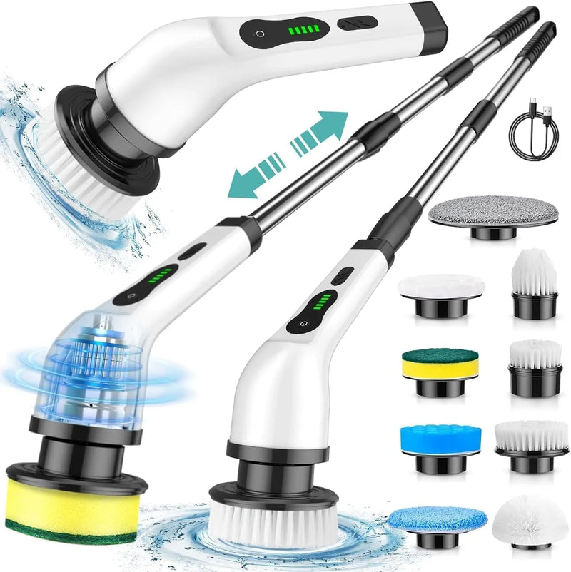 Electric Rotary Mop, Electric Cleaning Brush Comes with 9 Replacement Heads