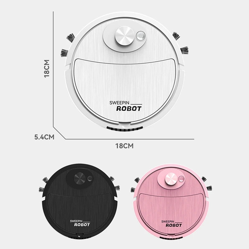 Robô Aspirador de Pó USB com Função de Varrição e Limpeza 3 em 1, Inteligente, Sem Fio, para Limpeza de Pisos em Casa e Escritório