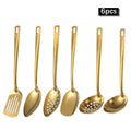 6pcs Stainless Steel Dinnerware Set Home Creative Korean Cutlery Golden Spoon Korean-style Hot Pot Cutlery Set Kitchenware Set