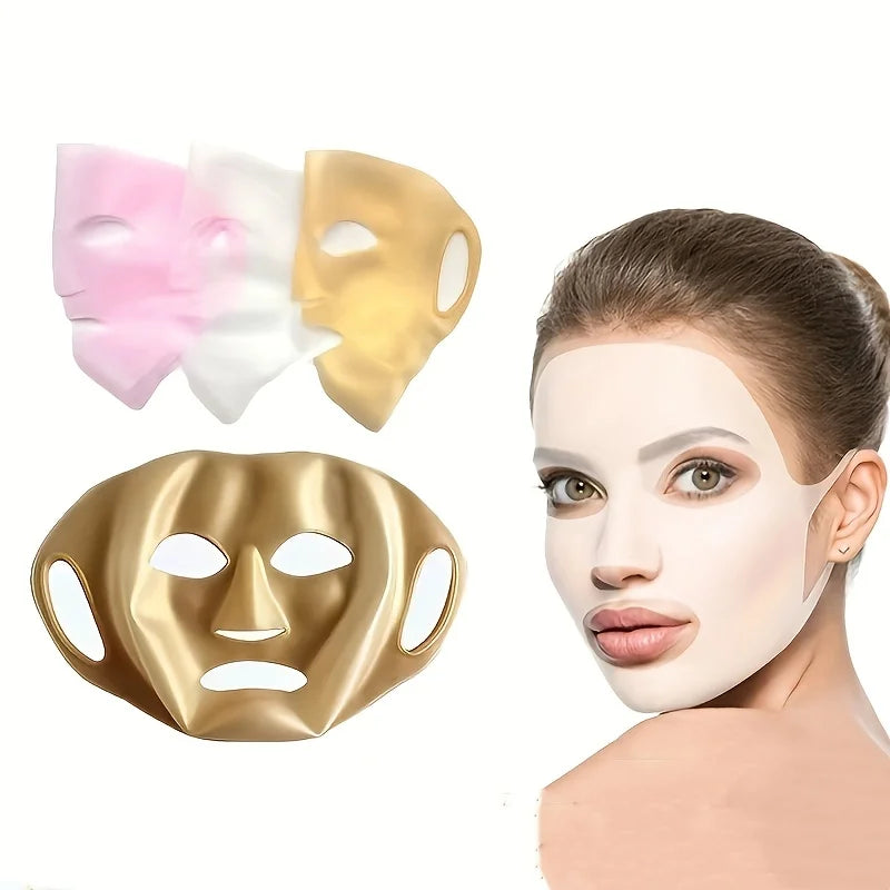 3D Silicone Mask Cover Fixed Mask Tool Ear Hanging Mask for Moisturizing Face Reusable Firming Facial Tool