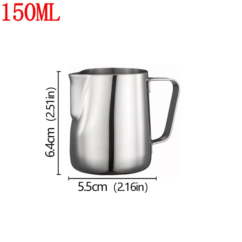 Stainless Steel Milk Frother Jug Coffee Milk Frothing Jug Latte Pitcher Measurement Jug Espresso Barista Tool Coffee Accessories