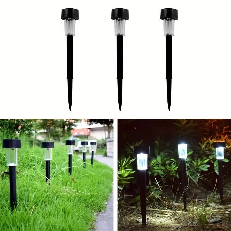 Pacote com 12 Luzes Solares para Externo, Luz Solar para Jardim, Iluminação LED para Paisagem, Luzes à Prova d'Água para Caminho, Decoração para Caminho, Gramado, Pátio e Quintal.