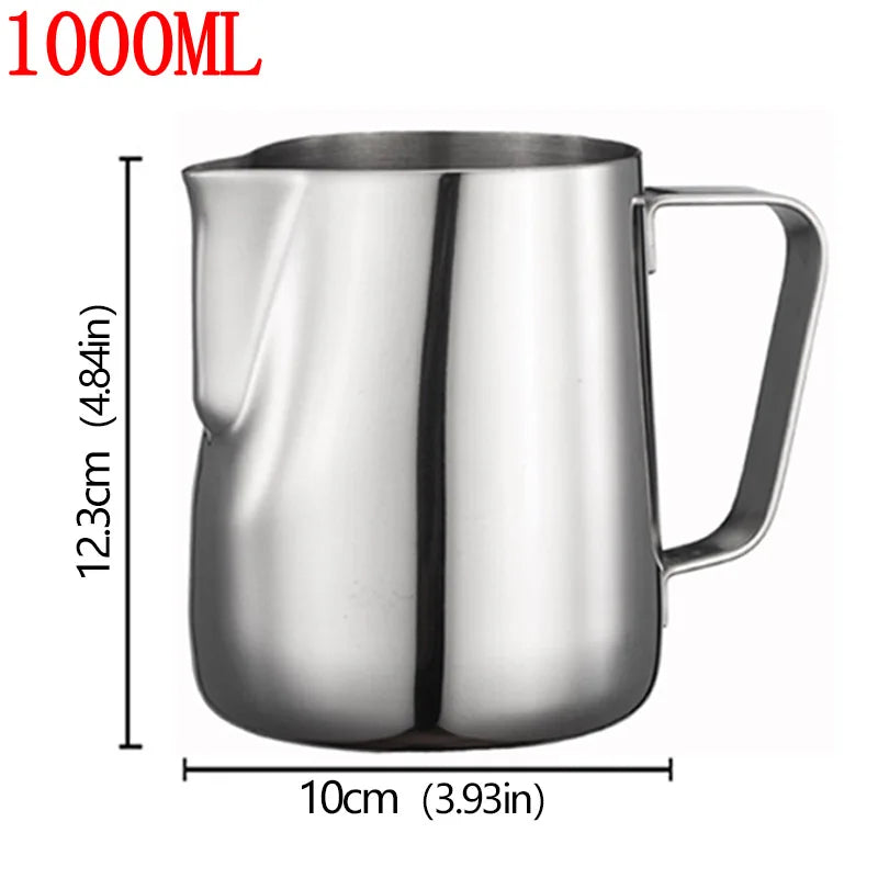 Stainless Steel Milk Frother Jug Coffee Milk Frothing Jug Latte Pitcher Measurement Jug Espresso Barista Tool Coffee Accessories