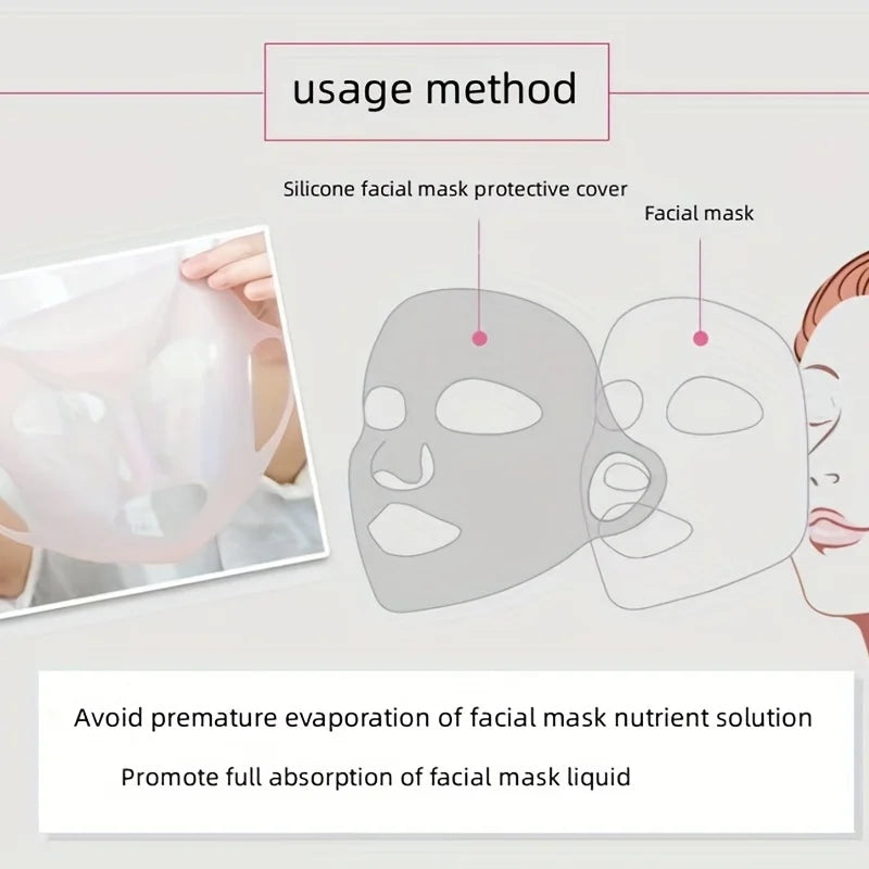 3D Silicone Mask Cover Fixed Mask Tool Ear Hanging Mask for Moisturizing Face Reusable Firming Facial Tool